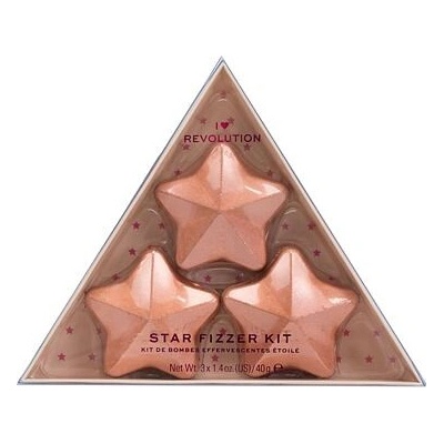 I Heart Revolution Star Bath Fizzer Kit odstín coconut : koupelová bomba ve tvaru hvězdy 3 x 40 g