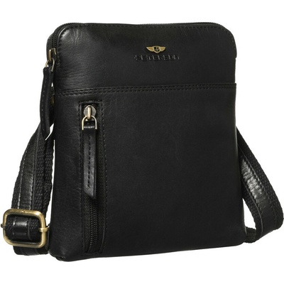 Peterson Čierna pánska crossbody taška z prírodnej kože so zapínaním na zips čierna PTN 1902-TUM UNI PTN 1902-TUM
