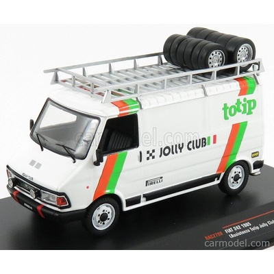 Ixo-models Fiat 242 Van Fiat Team Totip Jolly Club Assistance Rally 1985 Lancia 037 Bílá Zelená Oranžová 1:43