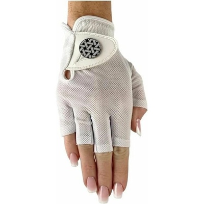 BEST OF GOLF America Womens Golf Glove White Half Finger Levá L