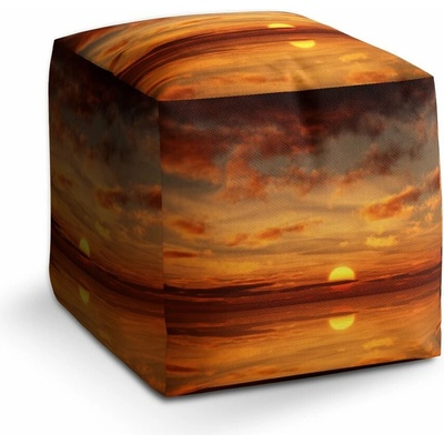 Sablio Taburet Cube Oranžové slunce: 40x40x40 cm