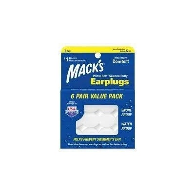 Mack's Pillow Měkké silikonové špunty do uší 6 párů
