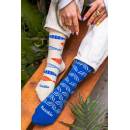 Fusakle vzorované ponožky Rybana Krémovo modré