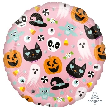 Image 1 of Amscan Балон от фолио за Хелоуин - розов 43 см