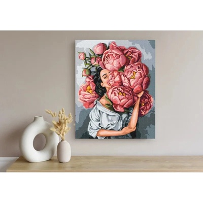 Art&Hobby Malování podle čísel IN PEONIES na rámu 40 x 50 cm