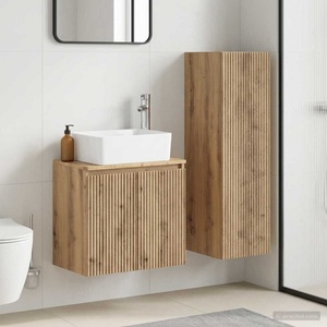 vidaXL Комплект мебели за баня 2 бр. Дъб артизан 33 x 34, 5 x 100 см (3406132)
