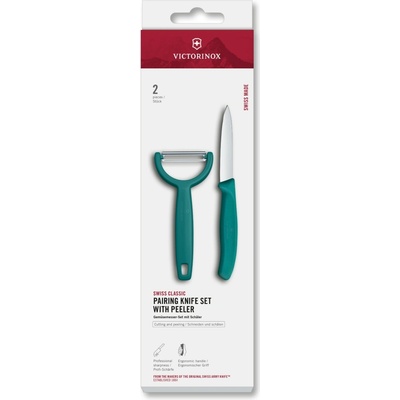 Sada nože a škrabky Victorinox Swiss Classic 2 ks zelená
