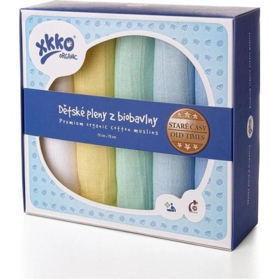 Kikko XKKO Pleny BIO bavlna organic 70 x 70 Staré časy Pastels Boys 5 ks