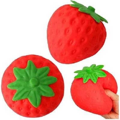 STLÁČACIA ANTISTRESOVÁ HRAČKA JAHODA DUMPLING SQUISHY 14 CM SENZORICKÁ