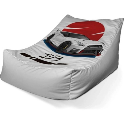 Sablio sedací vak lounge Nissan GTR 35 Japonské slunce 80 x 95 x 50 cm