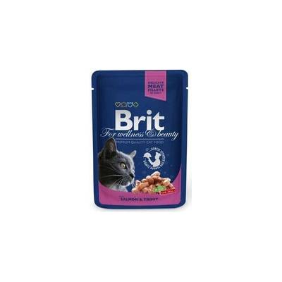 BRIT Premium Cat Adult Pouches with Salmon & Trout Losos a pstruh v omáčke 100 g