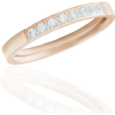 BM Jewellery Dámský prsten se zirkony z chirurgické oceli rose gold S113189060