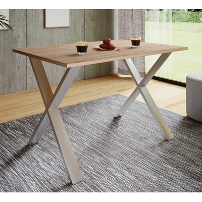 VCM Jídelní stůl Xona 110 x 80 X-nohy dub sonoma