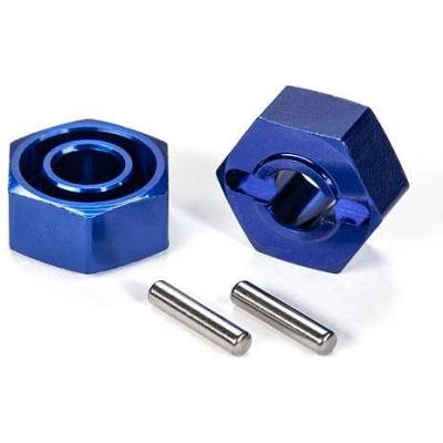 Traxxas Хексове 12мм алуминиеви Traxxas Wheel hubs, hex (blue-anodized, lightweight aluminum) (2)/ a, TRX1654X (TRX1654X)
