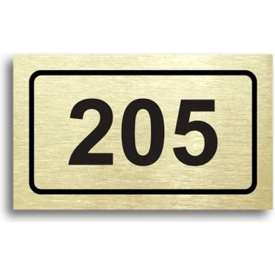 ACCEPT Číslo na dveře - typ 01 (50x30mm) - zlatá tabulka - černý tisk