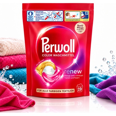 Perwoll Renew & Care Color prací kapsle 19 PD