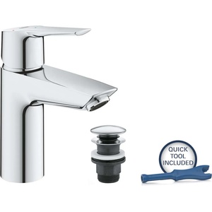 GROHE QuickFix Start - Смесител за мивка с изпразнител Push-Open, студен старт, хром 23551002 (23551002)