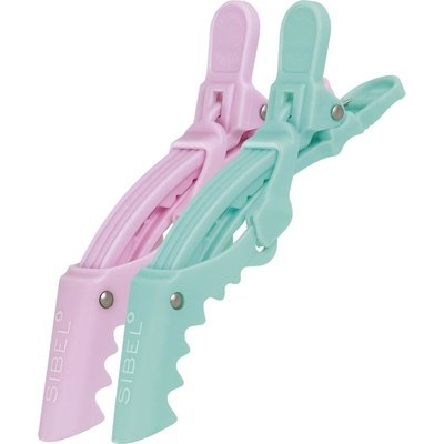 Sibel Gator Clips - štipce do vlasov "krokodílky" Retro Summer Edícia - 6x11 cm - ružovo-modré (6ks/bal)