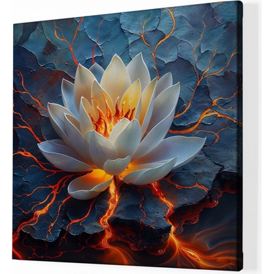 Obraz na plátně - Bílý lotos Vnitřní síla FeelHappy.cz Velikost obrazu (šířka x výška): 40 x 40 cm