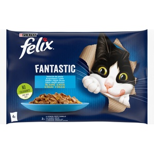 FELIX Fantastic Adult мутипак пауч със сьомга и писия - 0.34кг