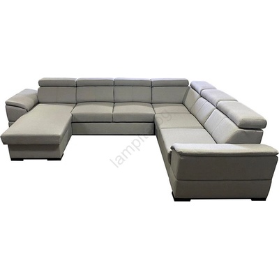 MEBLEDOMI Разтегателен u-образен диван granada с универсален ъгъл и място за съхранение, светлосив (me00005)