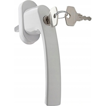 XL-TOOLS Kľučka okenná so zámkom a kľúčom, biela, rozmer štvorhranu 7x7 mm,