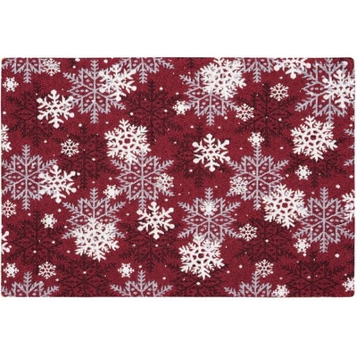 SCANquilt prostírání Motiv vločky červenobílá prostírání 30x45cm