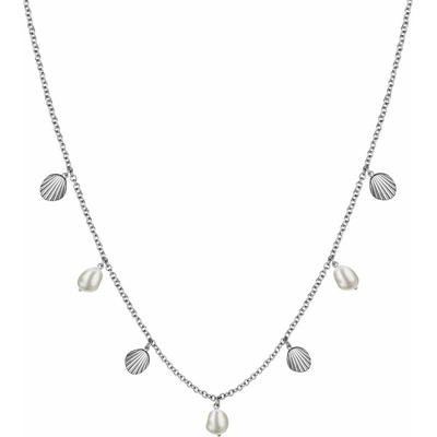 Rosefield Multi Shell and Pearl Charms Necklace Silver JMSPNS-J162