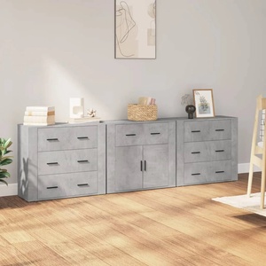 vidaXL Сайдборди, 3 бр, бетонно сиви, инженерно дърво (3185427)