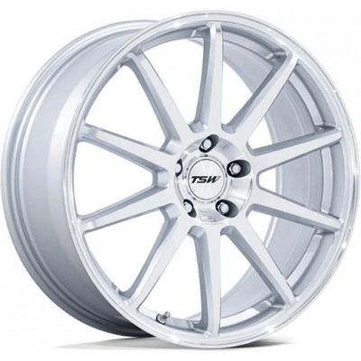 Tsw TW004 CANARD 9.5x19 5x114.3 ET20 gloss silver with machined face