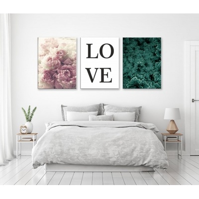 Divio Třídílný obraz na plátně love, vzor 19010 Velikost: 60x120 cm
