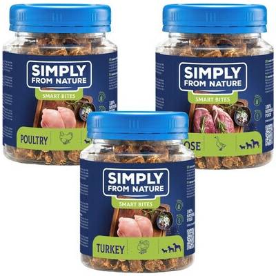SIMPLY FROM NATURE Smart Bites Monoproteinové pamlsky s drůbežím masem 3 x 130 g
