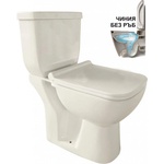 Inter Ceramic Моноблок ICC 8036P PP RIMLESS, седалка и капак, порцелан, бял, 82x64x35см (8036P PP RIMLESS)