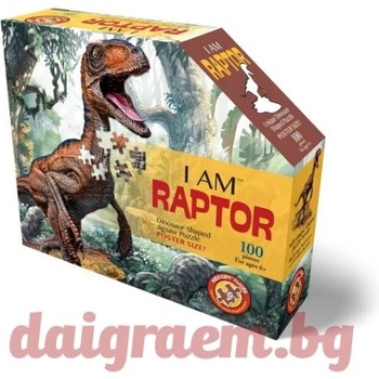 Image 1 of WOW Toys Пъзел wow 4016 - 100 части - Динозавър велосираптор (wowp4016)