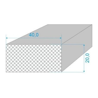 040/020-Q0015-259 PROFIL SILIKONOVÝ EXPANDOVANÝ - Bílý obdelníkový profil 15°shore