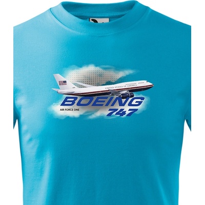 Dětské tričko Boeing 747 Air Force One Světlá tyrkysováCanvas Dětské tričko Bezvatriko.cz 3229