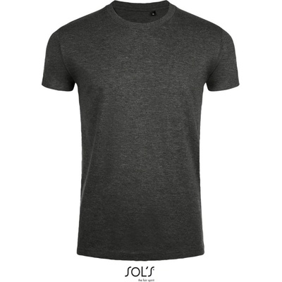 SOL's Collection Tričko Imperial Fit slim fit krátký rukáv pánské Melír charcoal