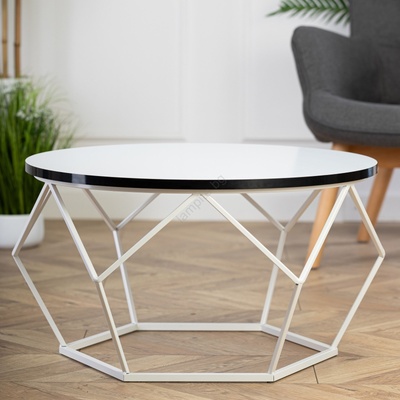 HowHomely Масичка за кафе DIAMOND 40x70 см черен/бял (DD0510)