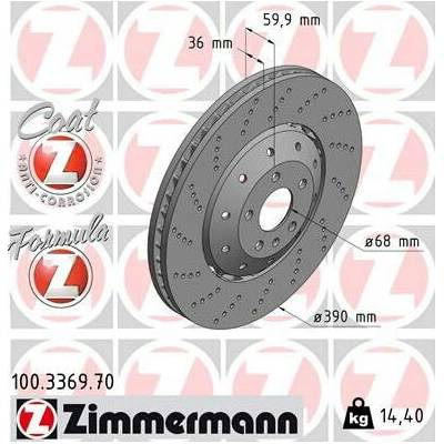 ZIMMERMANN Brzdový kotúč 100336970
