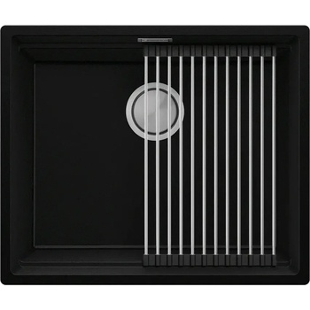 Твоят Стил Черна кухненска мивка за вграждане под плот Прага 60 Level 560 x 470 мм