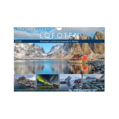 Lofoten, Norway's untamed beauty in Winter Wall DIN A4 landscape, CALVENDO 12 Month Wall 2026