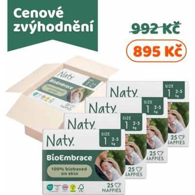 Naty BioEmbrace Newborn 2 5 kg 4 x 25 ks