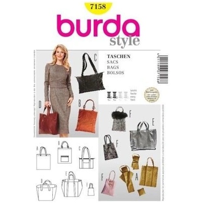 Střih Burda žlutý 7158 - kabelka, taška, shopper