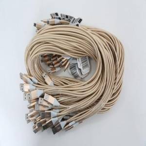 Omega cantil fabric cable cable braided micro usb to usb 2a copper poly 1m gold [44052]