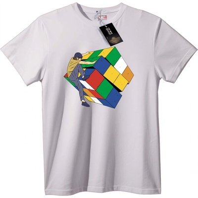 NOONEBRAND Тениска Катерене на Кубчето на Рубик - 2XL, White