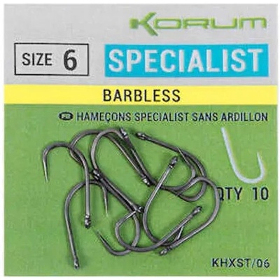 Korum Xpert Specimen Hooks - Barbless 10ks vel. 12