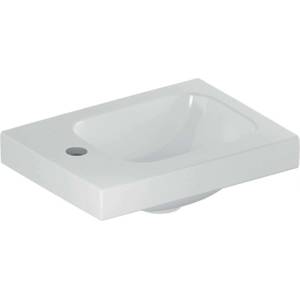 Geberit iCon - Умивалник 38x28x13 см, без преливник, отвор за смесител отляво, KeraTect, бял 501.831. 00.2 (501.831.00.2)