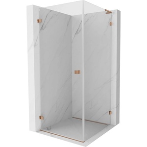 Mexen Lunar-B L лява врата за душ кабина 80 x 80 см, прозрачна, четкана мед - 832L-080-080-65-00-L (832L-080-080-65-00-L)