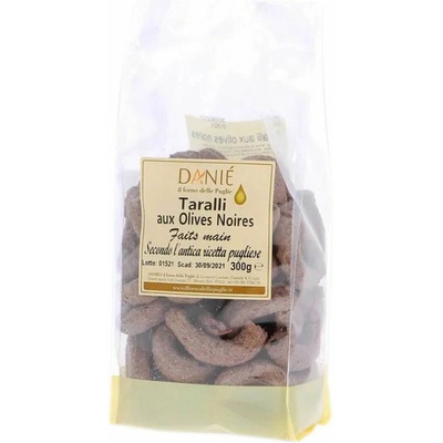 Danieli talianske chrumkavé taralli s čiernymi olivami 300 g