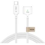 Tech-Protect MMC01 ULTRABOOST магнитен кабел за MacBook USB-C към MagSafe 3 140W 300CM бял